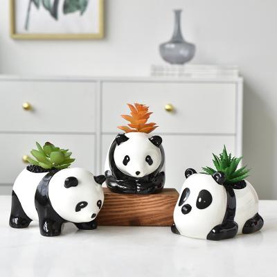 China Cute & Design Small Cute Panda Animal Mini Cartoon Planter Succulent Plant Pots Ceramic Flower Pot for sale