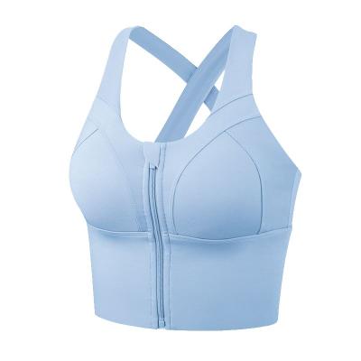 China Wholesale Price Breathable Cross Factory Yoga Bra Back Front Zip Sports Bra for sale