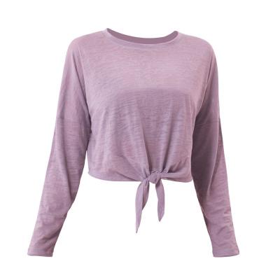 China Direct Sales Breathable Rotten Flower Plant Long Sleeve Women Fitness Sports Top for sale