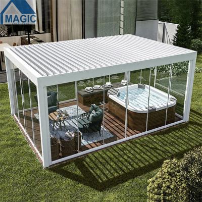 China Easily Assembled Waterproof Aluminum Gazebo Gazebo Garden With Remote Control Aluminum Gazebo Pergola for sale