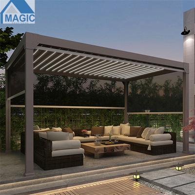 China Easily Assembled Aluminum Waterproof Pergola Covers Adjustable Canopies Louvered Gazebo Aluminum Pergola for sale