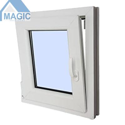 China Good quality magnetic aluminum thermal break screen tilt tower aluminum triple glass window with low u value for sale