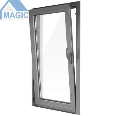 China Double magnetic screen upvc tilt tower window pvc tilt tower window glass horizontal glass factory for sale