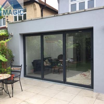 China Thermal Insulation Frameless Folding Door Bi-Fold Door Glass Office Partition Panel for sale