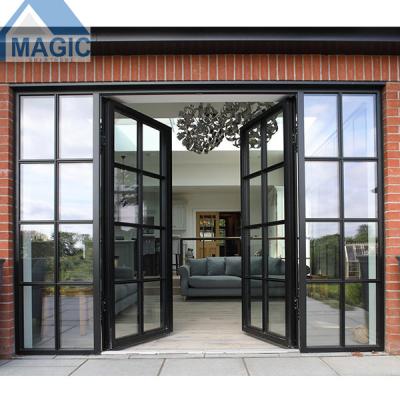 China Soundproof Aluminum Fold Doors Heat Insulation Bi Folding Door Glass Folding Design for sale