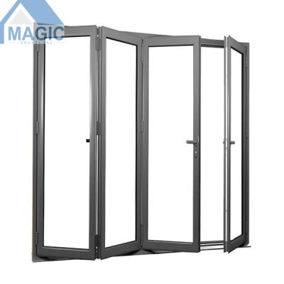 China Heat Insulation 2021 Exterior Door Folding Door Bi Fold Aluminum Sliding Aluminum Doors for sale