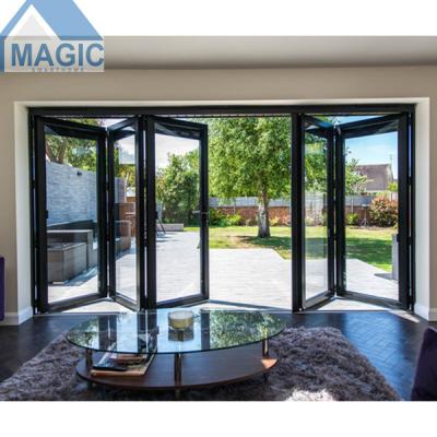 China Heat Insulation Sliding Door Aluminum Alloy Hidden Bi Folding Door for sale