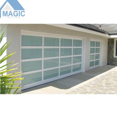 China Waterproof double glazed aluminum insulated glass garage door high performance garage door glass door for sale