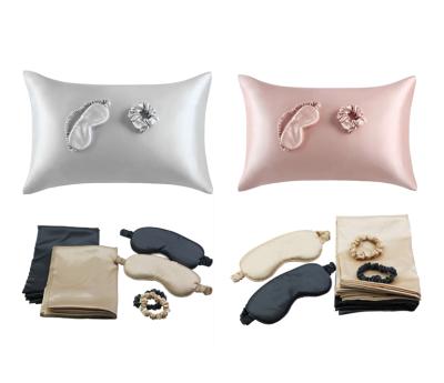 China Soft Comfortable Nondisposable Skin Friendly Women Silk Set Pillowcase Eye Mask Accessories Set for sale