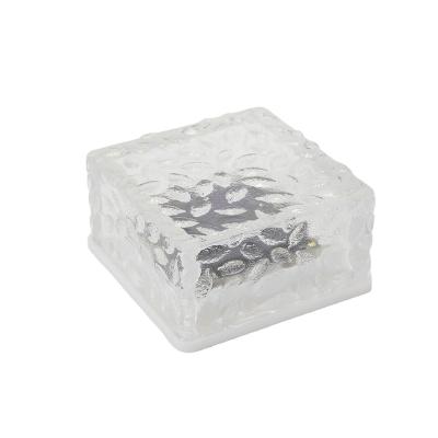 China Solar Garden 6LED Ice Brick Lights Simulate Decorative Inground Garden Glass Landscape Tiles Yard Lights for sale