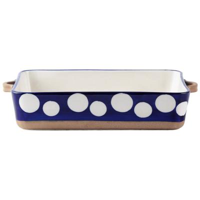 China Creative Ceramic Tableware Tray Oven Can Be Used For Household Large Binaural Rectangular Baking Dishes Stocked Plates Microwave Oven for sale