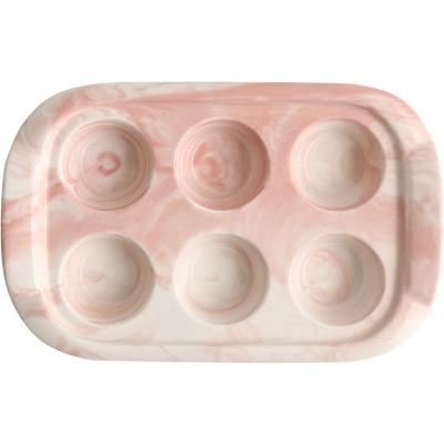 China Fashionable Reusable Marbling Egg Stocked Tray Ceramic Ceramics Egg Trays From Supplier For Sale for sale