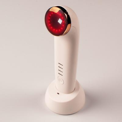 China For commercial & LED Light Therapy Red Ultrasonic Facial Massager Home Use Handheld Galvanic Portable Anti Aging Treatment Device Infared and Blue for sale