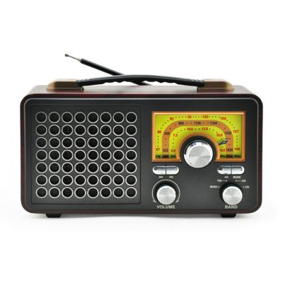 China M-1912Bt Vintage Tabung Klasik Treble Dan Bass Control Am Fm Sw Portable Wooden Desktop Radio for sale