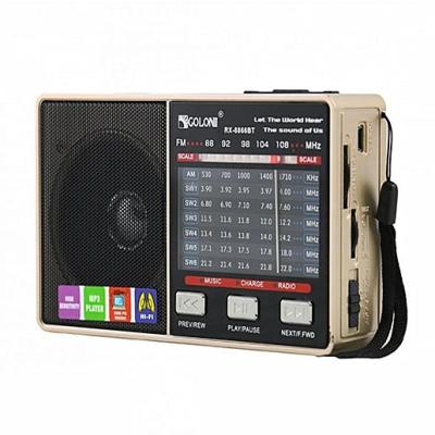 China FM.TV/AM/SW1-2 WORLD RECEIVER RX-8866BT Golon portable manufacture radyo FM/AM/SW 1-6 wireless pocket radio portable usb mp3 8 BANDS polyester metlico for sale