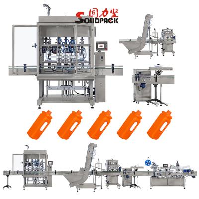 China High Efficiency Automatic Solidpack Dish Wash Bottle Filler Shampoo Liquid Detergent Filing Production Line Machine for sale