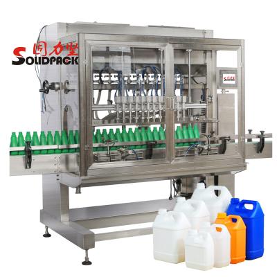 China High Efficiency Solidpack Tianjin Factory Sell 10 Heads Automatic Pesticide Liquor Bottling Machine Gravity Fed Filling Line For Chemical for sale