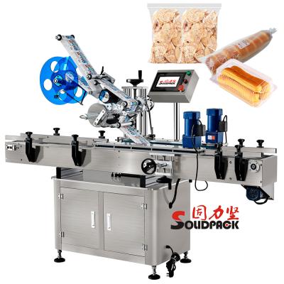 China Two Side Solidpack Top and Bottom Label Machine Automatic Paper Corner Cardboard Flat Surface Label Machine for Box Top Labels for sale