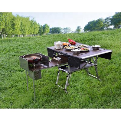 China Outdoor Cooking Table Camping Kitchen Box Mobile Kitchen For Outdoor Camp XY001 for sale