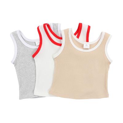 China European and American plain children's tops girls multicolor sleeveless breathable T-shirt manufacturers wholesale children's clothing for sale