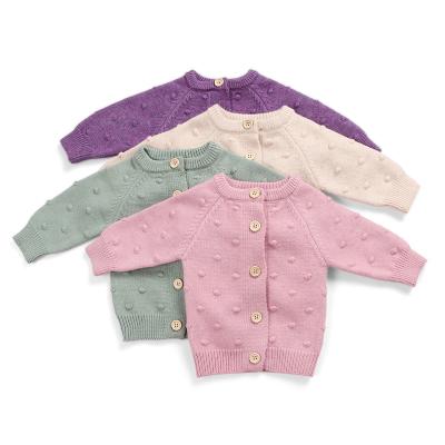 China New Children's Cardigan Girls Cotton Anti-Shrink Around The Neck Sweater Coat Children's Clothing for sale