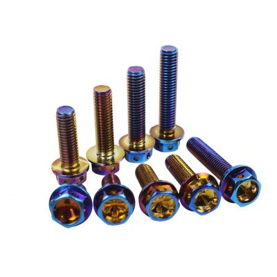 China Hot Selling Hexagon Colors Titanium Alloy Bolts Screws Motorcycle M8 M6 Head Hexagon Bolt Screw for sale