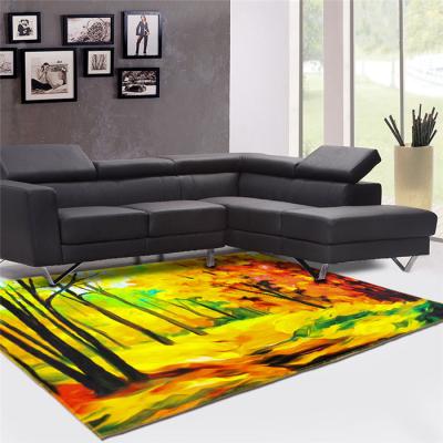 China Non-Slip Modern Faux Ink Printing Print Non-Slip Door Mat Blanket PVC Antigatigue PVC Non Slip Modern Area Living Room Blankets for sale