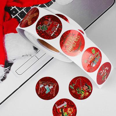 China New Design Merry Christmas Waterproof Red Sticker Gift Red Seal Label Thank You Tape for sale