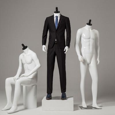 China Others High-End Human Suit Clothing Store Model White Wedding Dummy Headless Men's Window Display for sale