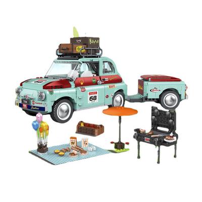 China DIY TOY City Series 19002 1475PCS Travel Picnic Car Building Block Mini Green Vehicle Brick Car 3D Model Toys For Children Birthday Gift for sale