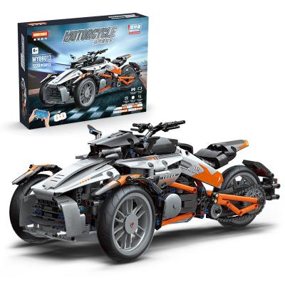 China High Tech Model 88013 Electronic Toy Building Block Super Three Wheel Motorcycle Speed ​​Sports Racing Autobike Bricks 1228PCS MOC Set Gifts Toys for sale