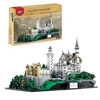 China DIY TOY City Streetview Germany Neuschwanstein Castle Swan Stone Castle Set Building Block Model Bricks Christmas Toys for sale