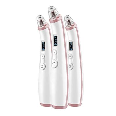 China ABS Household Blackhead Sucking Beauty Instrument With LCD Display And Replaceable Suction Head for sale