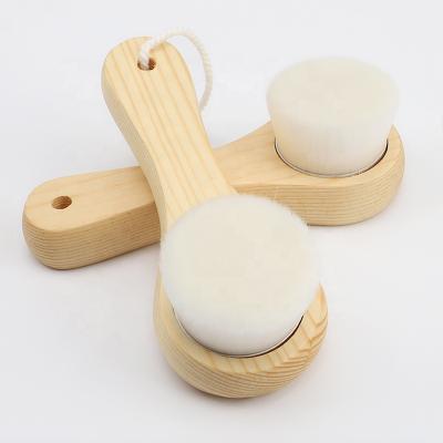 China For commercial & Home Use Wooden Handle Synthetic Hair Cleaning Brush For Deep Pore Milk Blackhead Cleaning Removal for sale