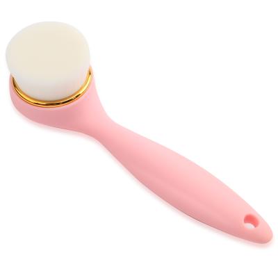 China New Long Handle Skin Fiber Super Soft Hair Pore Deep Cleansing Brush Face Cleaning Brush for sale