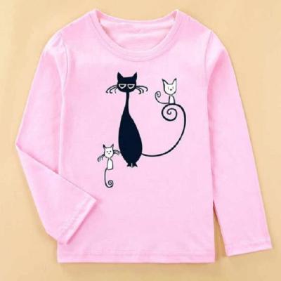 China Anti-pilling Girls Sleeve Long Printed T-shirt Fashion Girl Clothes for sale