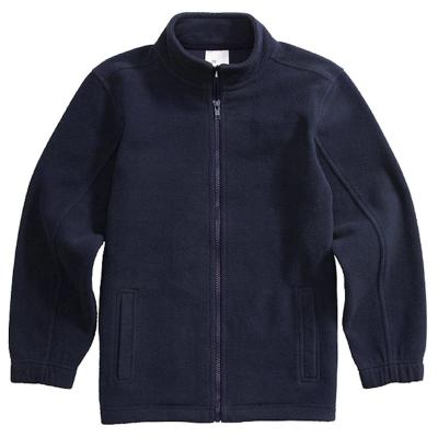 China Unisex School Navy Blue School Fleece Jacket For Kids for sale