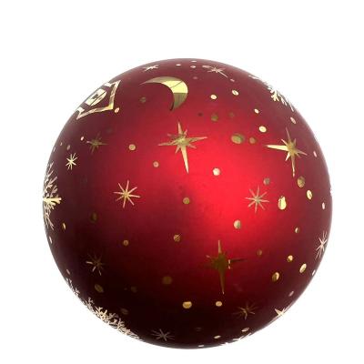 China Wholesale Christamas Decoration Ornament Red Personalized Lead Glass Christmas Ball With Light for sale