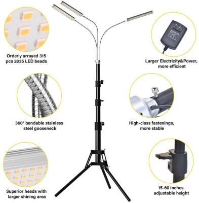 China Knob Dimming Adjustable 15-47 Inch Stand and 3 Modes 150W 315 LED Tripod Plant Light Floor LED Grow Light Plant Light With Stand for sale