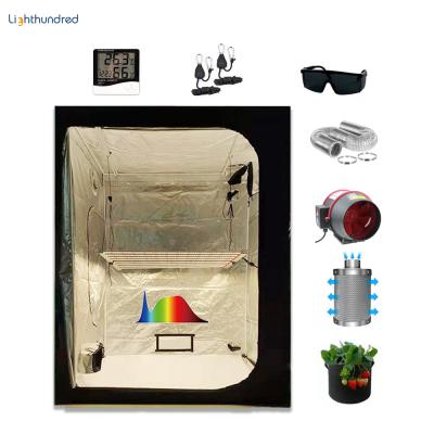 China Easily Assembled Greenhouse Grow Box Grow Room 600D Oxford 5*5 Complete Grow Tent Kit for sale