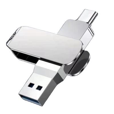 China Metal Customized Logo Cellphone Double Use OTG 2 In1 USB Thumb Drive 64GB Flash Drive for sale