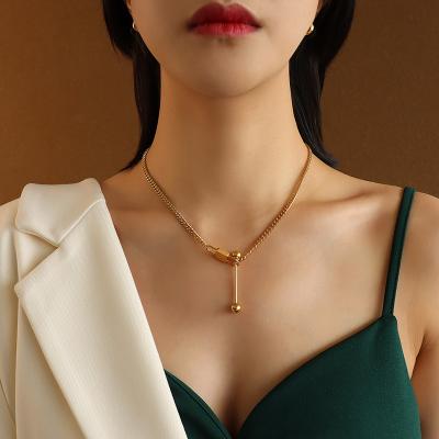 China 2021 new punk necklace stainless steel lock necklace 18K gold personal pendant bracelet FASHIONABLE choker for sale