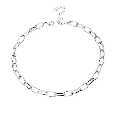 China Trendy Trendy Women Choker Necklace Stainless Steel Link Chain Punk Thin Necklace For Women Jewelry for sale