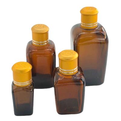 China Material 10ml 20ml 30ml 50ml 100ml Recyclable Amber Glass Square Essential Oil Bottle for sale