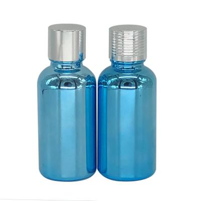 China Factory wholesale high grade blue and gold plated 5ml serum bottles 10ml 15ml 20ml 30ml 50ml 100ml for personal skin care for sale