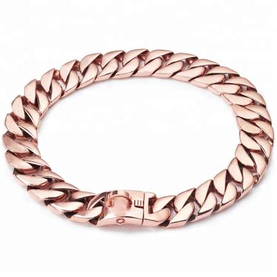 China Viable Hot Selling Christmas Gift For Dog Stainless Steel Rose Gold Dog Collar Material for sale