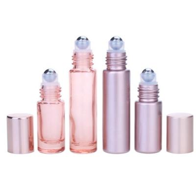 China 10ml Perfume Glass Cosmetic Customizable Roll On Bottle Essential Oil Steel Ball Bottles With Cap for sale