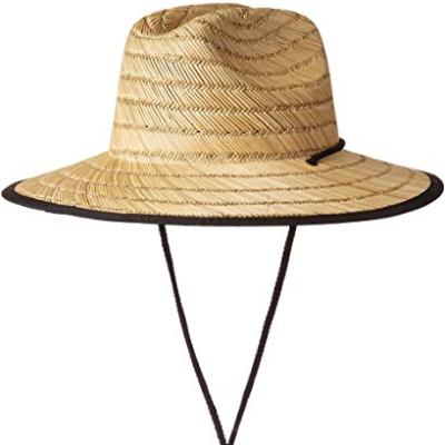 China Dye Men's Pierside Eco-Friendly Lifeguard Beach Sun Straw Hat for sale