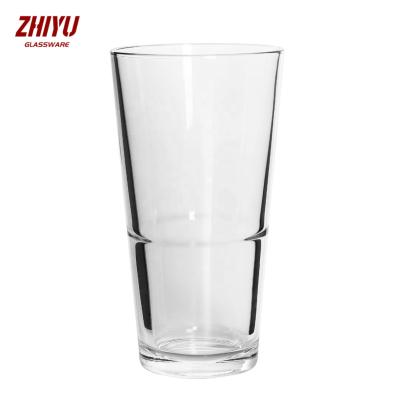 China Stackable 16 oz. Stackable Cooler Mixing Glass Frosted Sublimation Stackable Highball Drinking Glasses Stemless Juice Glasses Cockta for sale