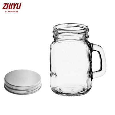 China Lead Free Rustic Charm 4.75 oz. Mini Mason Jar with Handle for sale